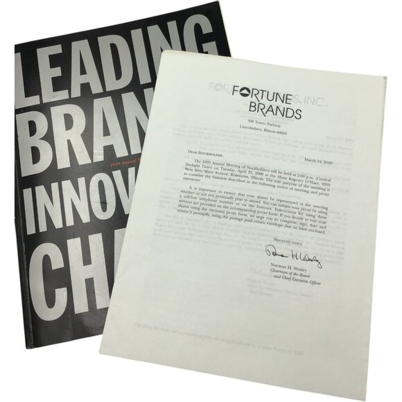 1999 Fortune Brands Annual Report & CEO Letter | Moen Titleist Jim Beam - Picture 1 of 15